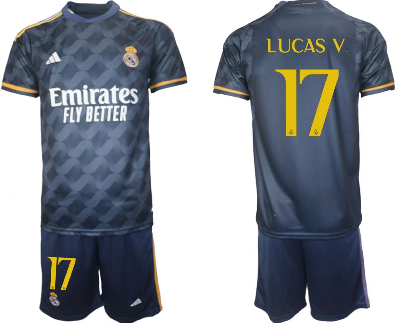 Men 2023-2024 Club Real Madrid away blue #17 Soccer Jersey